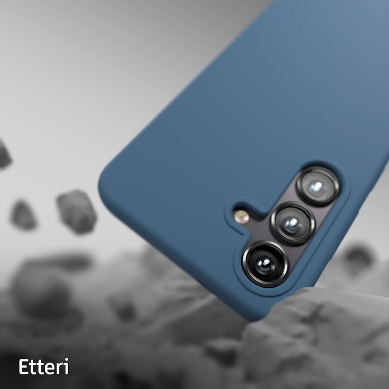 Силиконов калъф Etteri за Samsung Galaxy S24 Plus, тъмно син