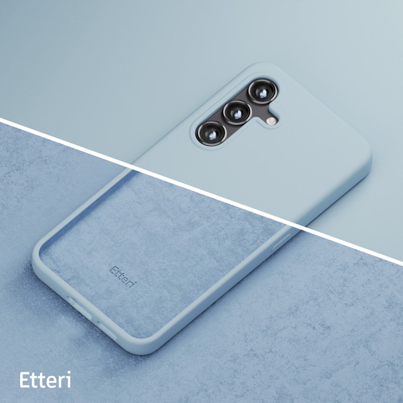 Силиконов калъф Etteri за Samsung Galaxy S24 Plus светло син