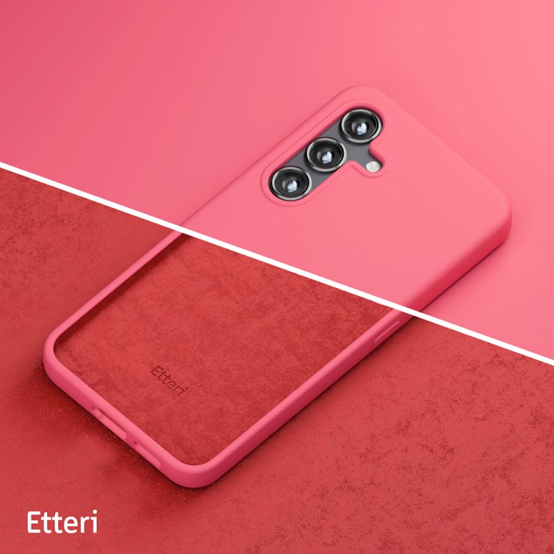 Силиконов кейс Etteri за Samsung Galaxy S24 Plus, малинов