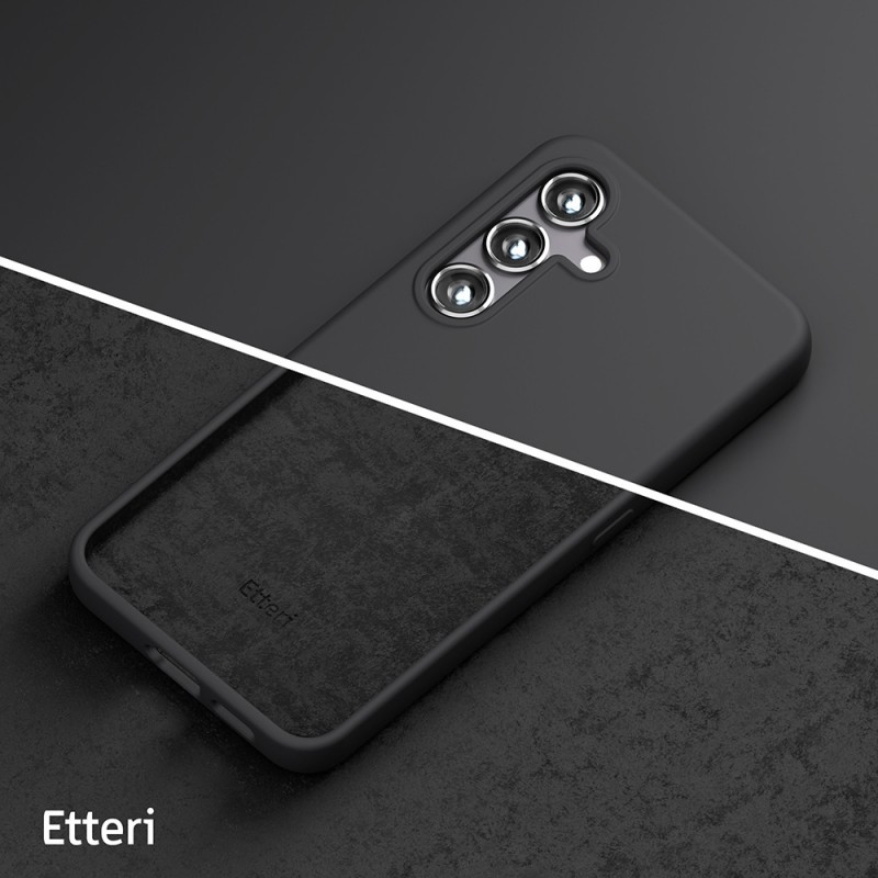 Силиконов калъф Etteri за Samsung Galaxy S25 черен