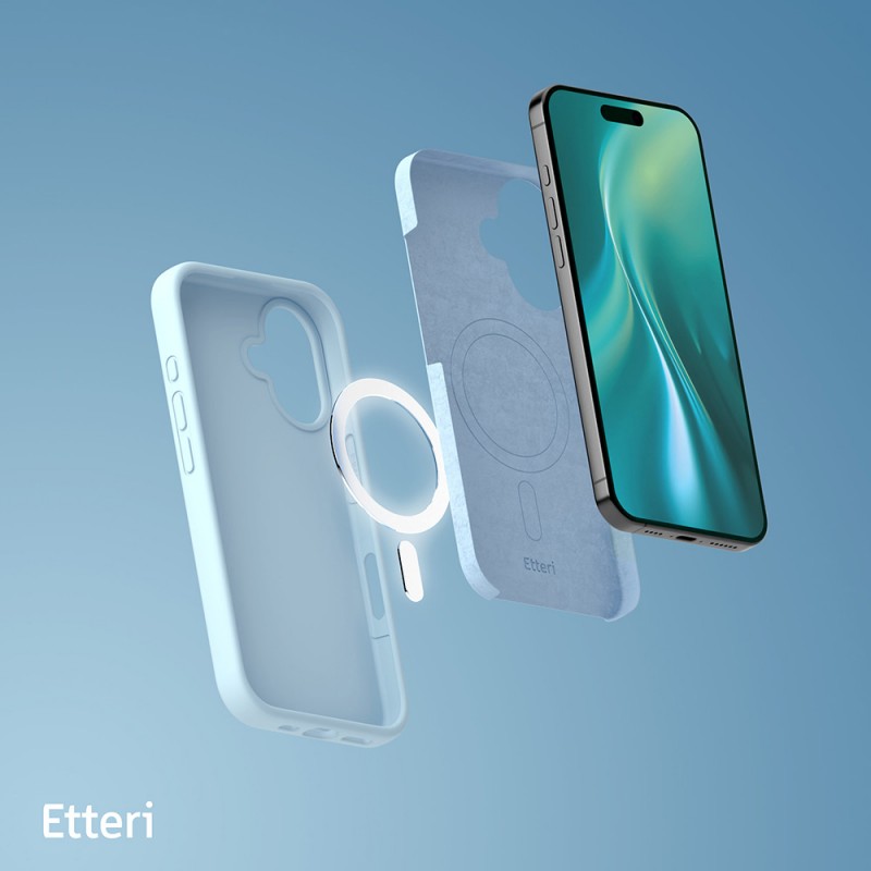 Калъф Etteri Silicone Mag за iPhone 16 Plus 6.7" светло син