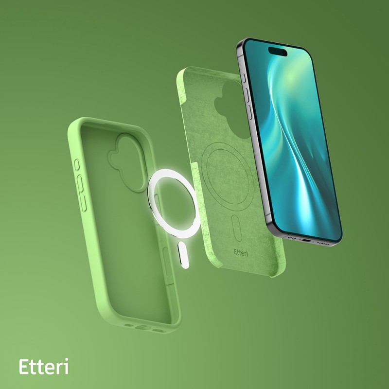 Калъф Etteri Silicone Mag за iPhone 16 Plus 6.7" светло зелен
