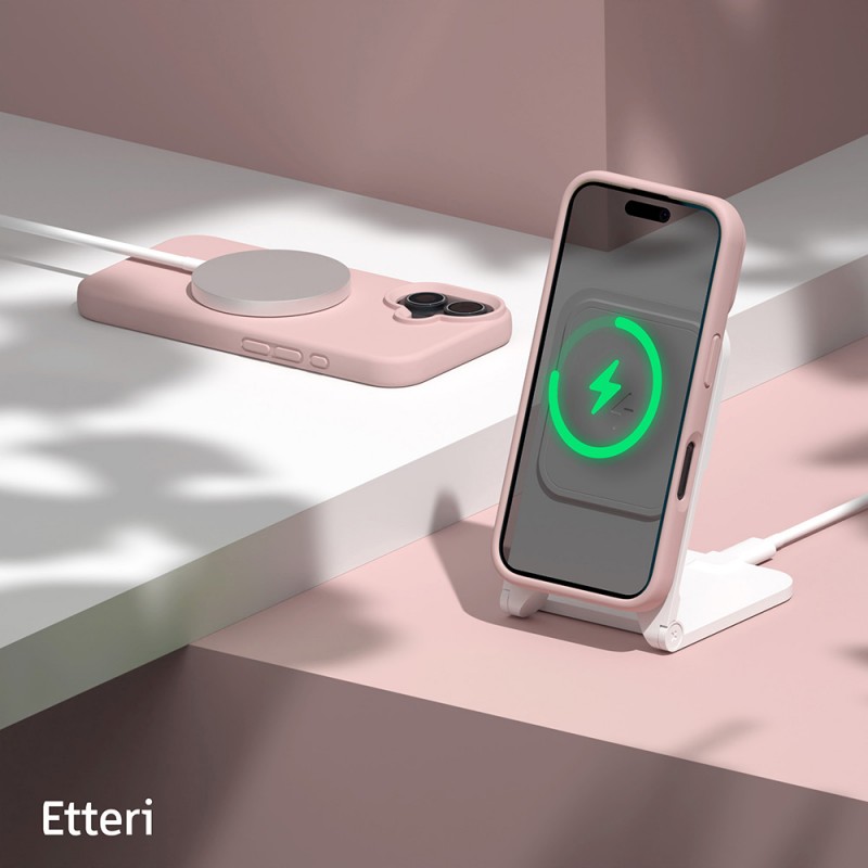 Калъф Etteri Silicone Mag за iPhone 16 Plus 6.7" светло розов