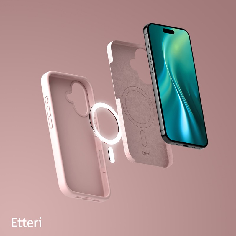 Калъф Etteri Silicone Mag за iPhone 16 Plus 6.7" светло розов
