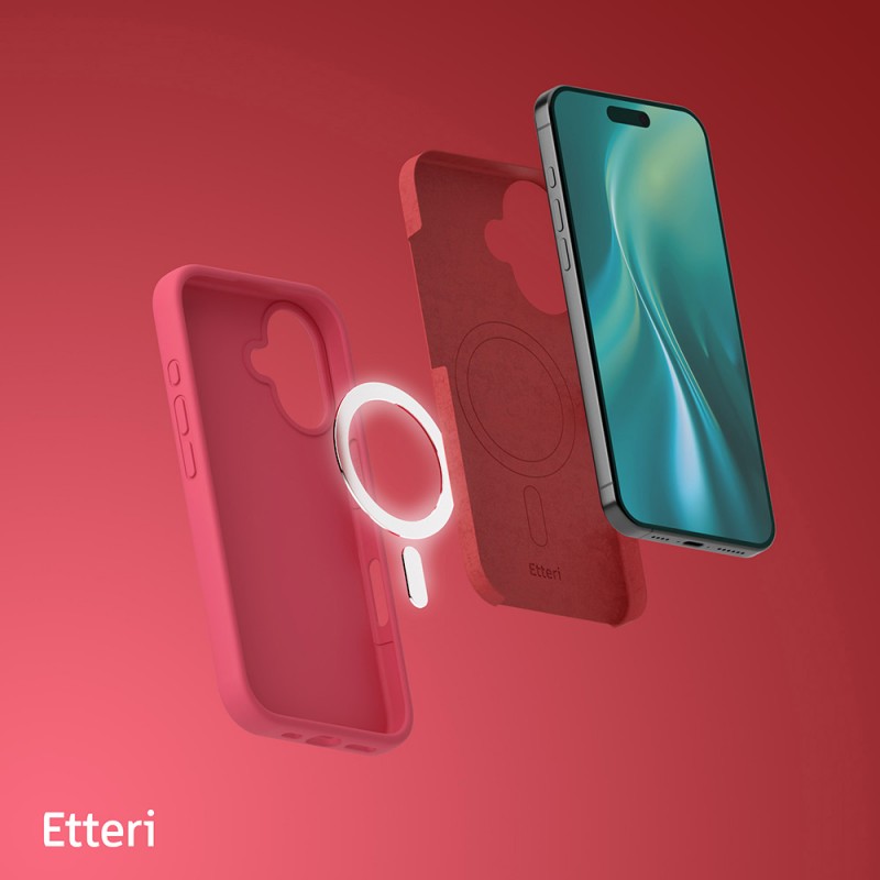 Калъф Etteri Silicone Mag за iPhone 16 Plus 6.7" малинов