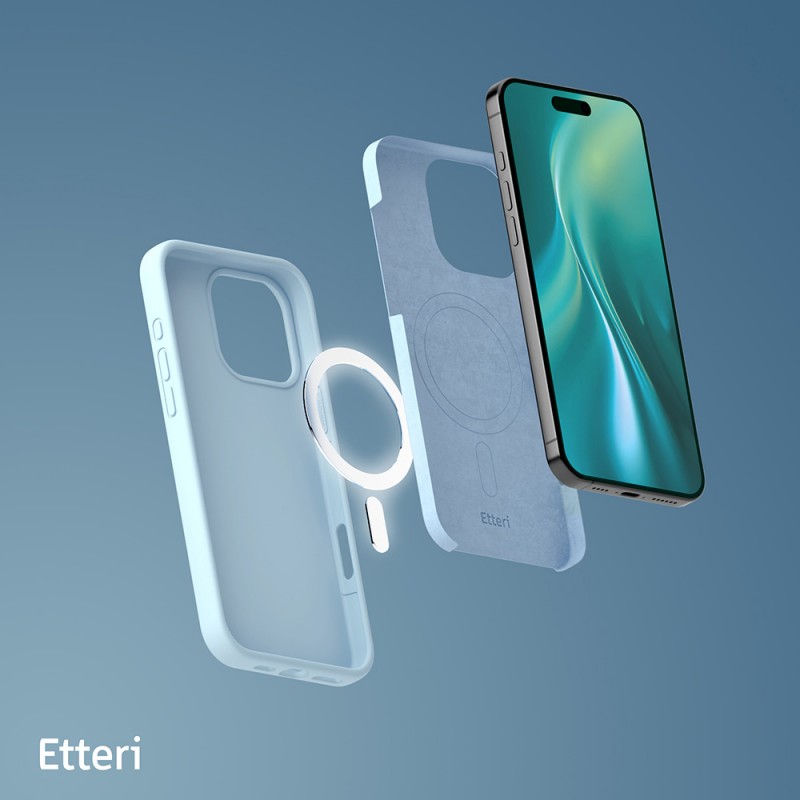 Калъф Etteri Silicone Mag за iPhone 16 Pro Max 6.9" светло син