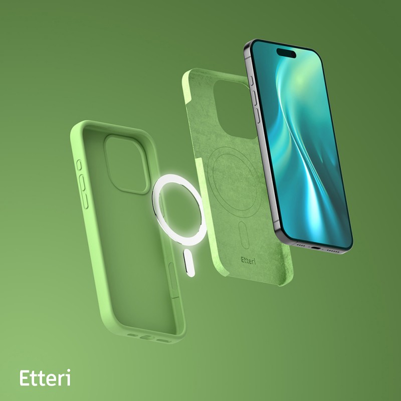 Калъф Etteri Silicone Mag за iPhone 16 Pro Max 6.9" светло зелен