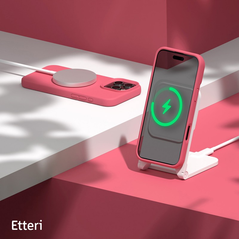 Калъф Etteri Silicone Mag за iPhone 16 Pro Max 6.9" малинов