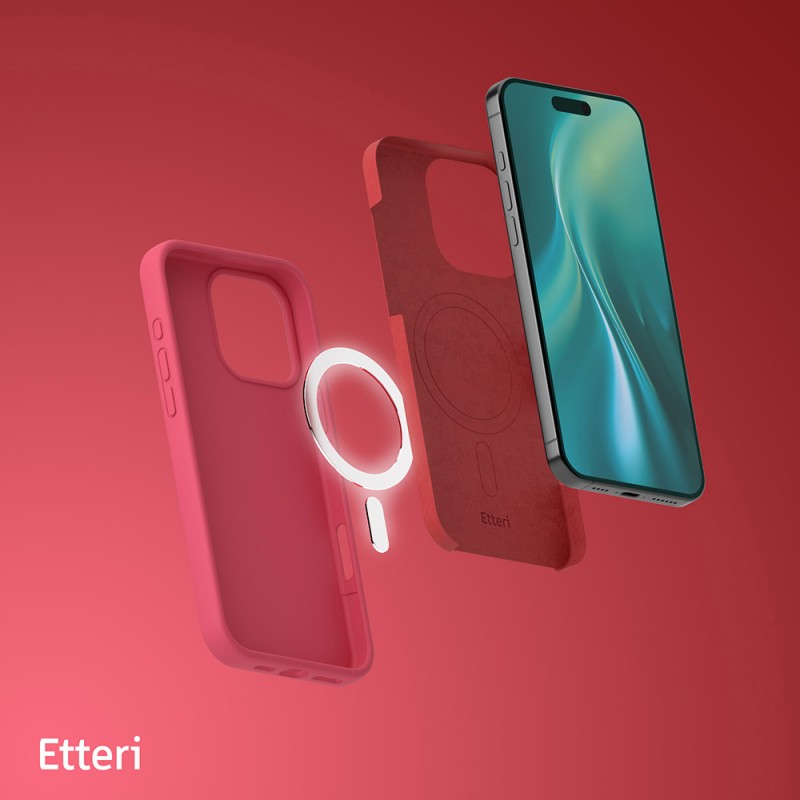 Калъф Etteri Silicone Mag за iPhone 16 Pro Max 6.9" малинов