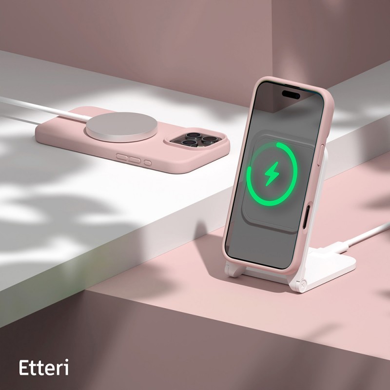 Калъф Etteri Silicone Mag за iPhone 16 Pro 6.3" светло розов