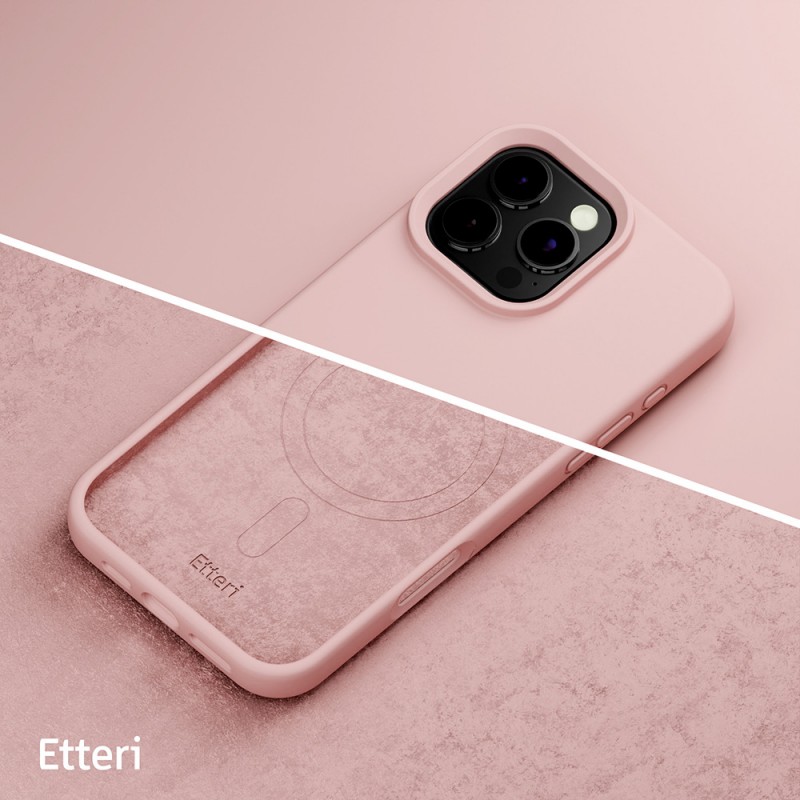 Калъф Etteri Silicone Mag за iPhone 16 Pro 6.3" светло розов