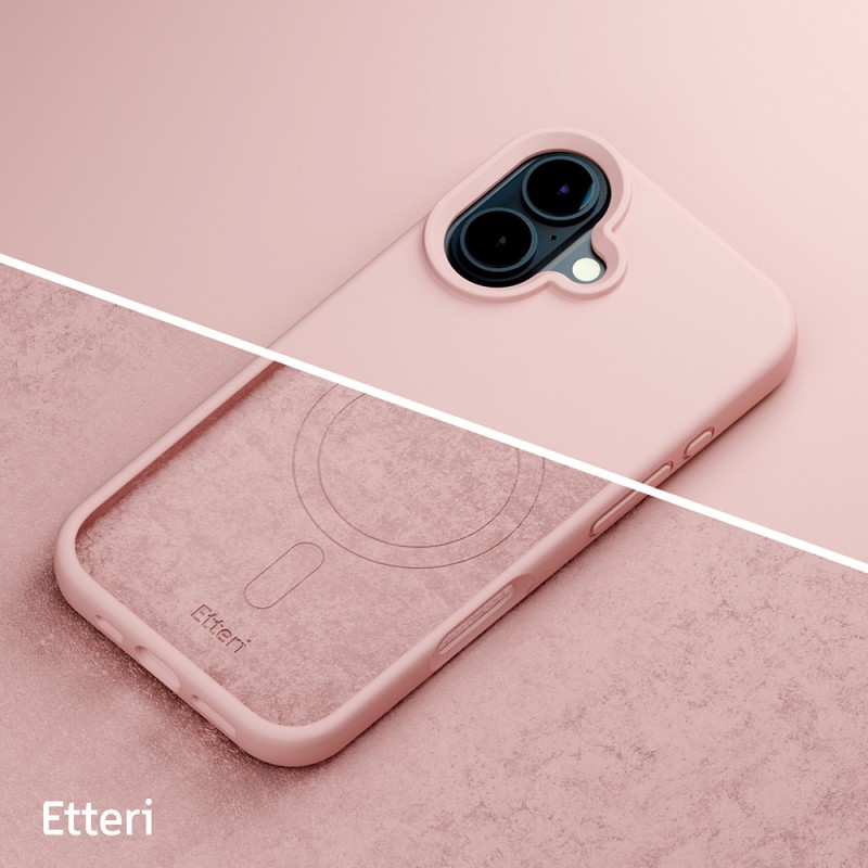 Калъф Etteri Silicone Mag за iPhone 16 6.1" светло розов