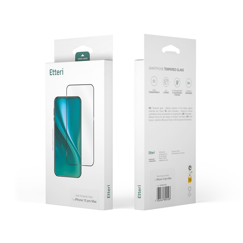 Закалено стъкло Etteri 9D за iPhone 16e / 17e
