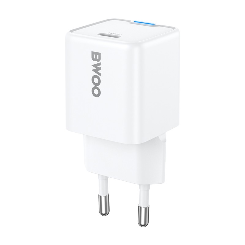 BWOO мрежово зарядно 30W PD GaN USB-C бяло