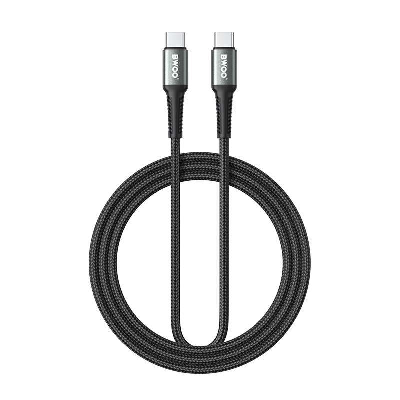 BWOO плетен кабел USB-C - USB-C 3m 60W черен