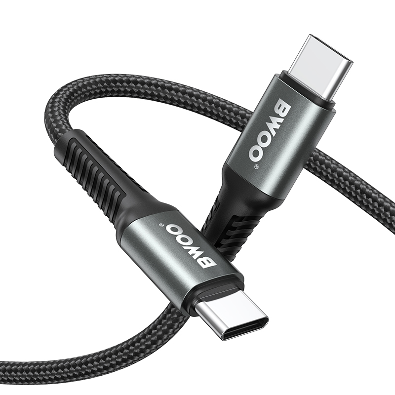 BWOO плетен кабел USB-C - USB-C 3m 60W черен