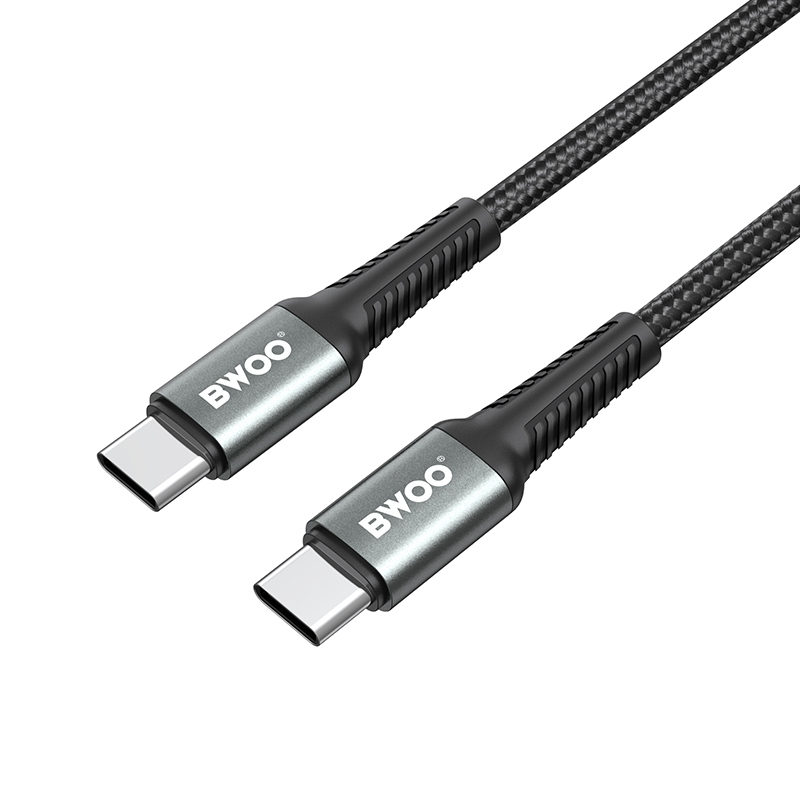 BWOO плетен кабел USB-C - USB-C 3m 60W черен