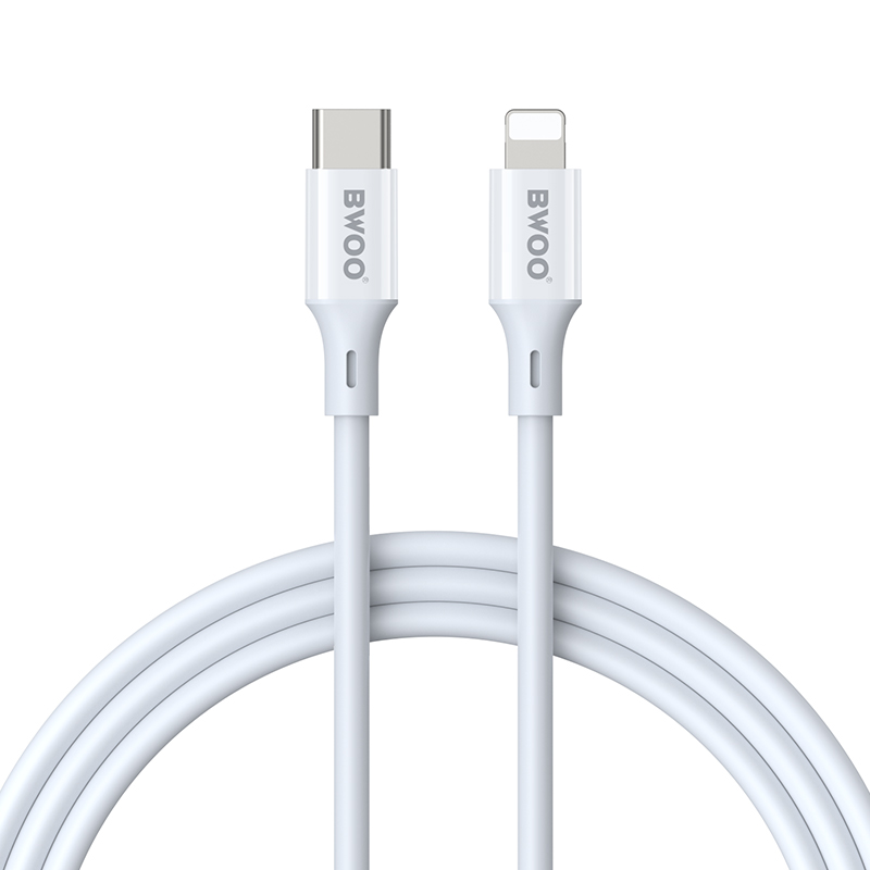 BWOO кабел USB-C - Lightning 2m 27W ABS + TPE бял