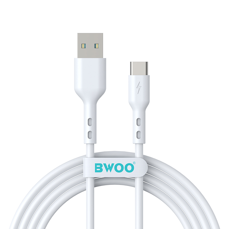 BWOO кабел USB - USB-C 2m 3A бял