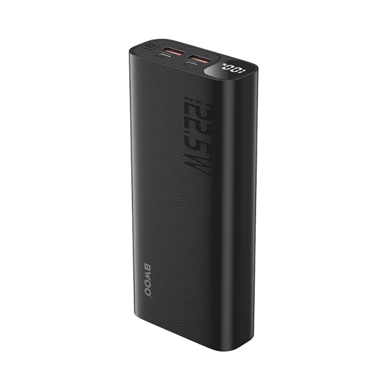 Външна батерия BWOO 22,5W 20000 mAh с LCD дисплей, черна