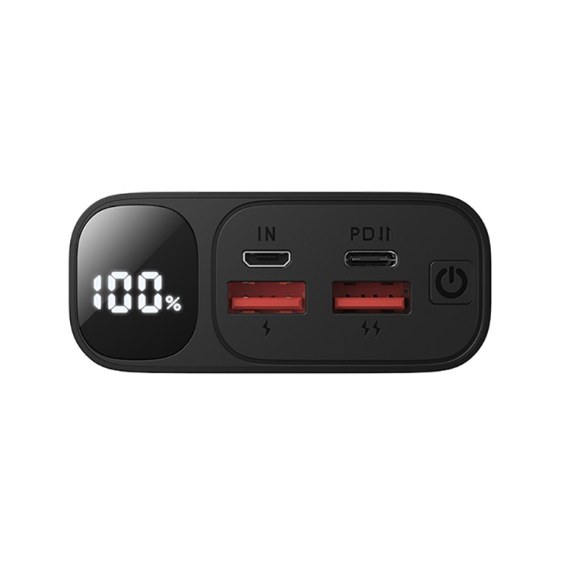 Външна батерия BWOO 22,5W 20000 mAh с LCD дисплей, черна