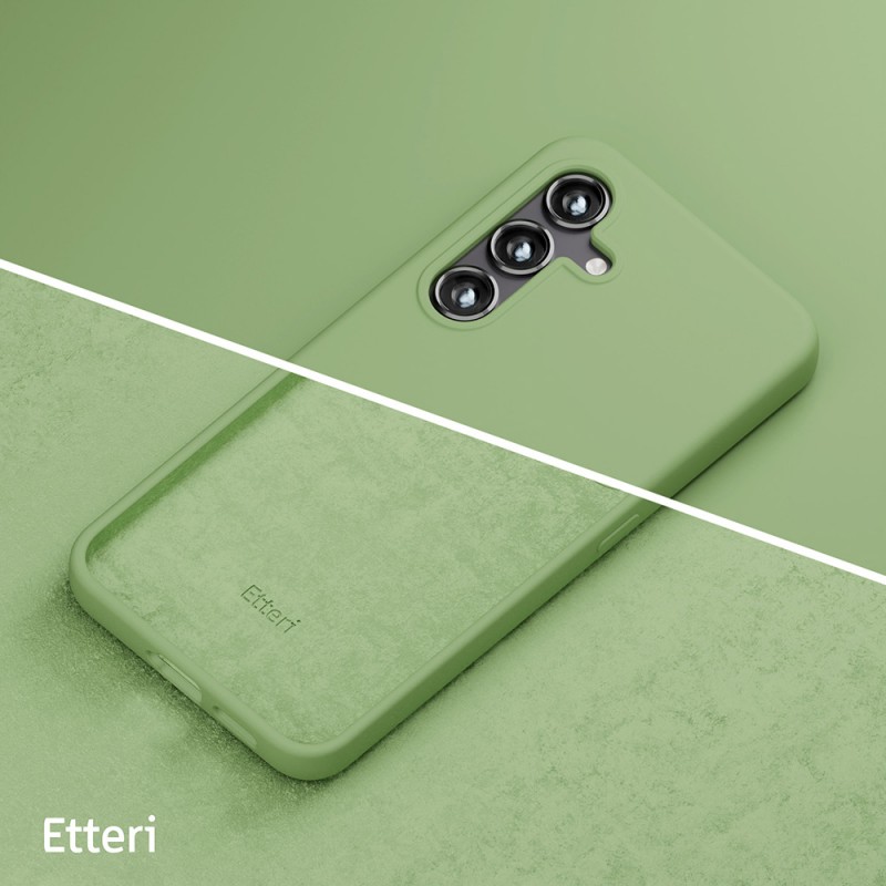 Силиконов калъф Etteri за Samsung Galaxy S24 FE, светло зелен