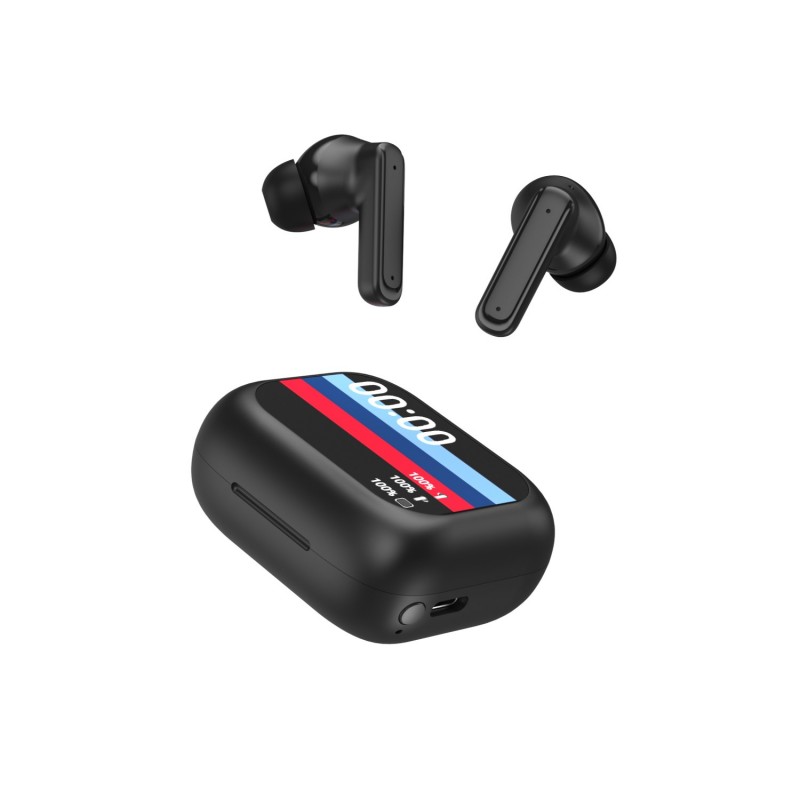 Forever Bluetooth слушалки с дисплей ANC + ANC TWSS-500 черни