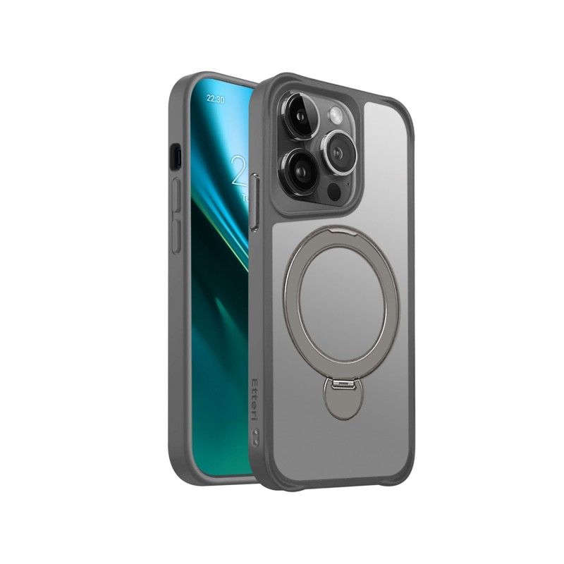 Калъф Etteri Matt Mag Ring за iPhone 14 Pro 6.1" сив
