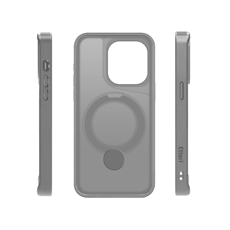 Калъф Etteri Matt Mag Ring за iPhone 15 Pro 6.1" сив