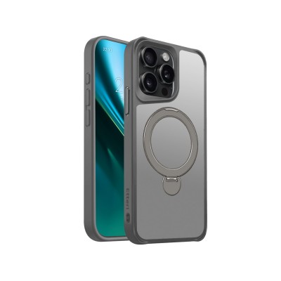 Калъф Etteri Matt Mag Ring за iPhone 15 Pro Max 6.7" сив