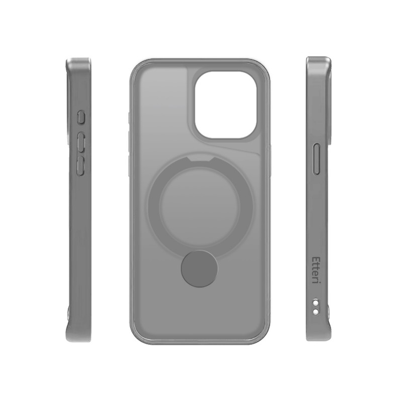 Калъф Etteri Matt Mag Ring за iPhone 15 Pro Max 6.7" сив
