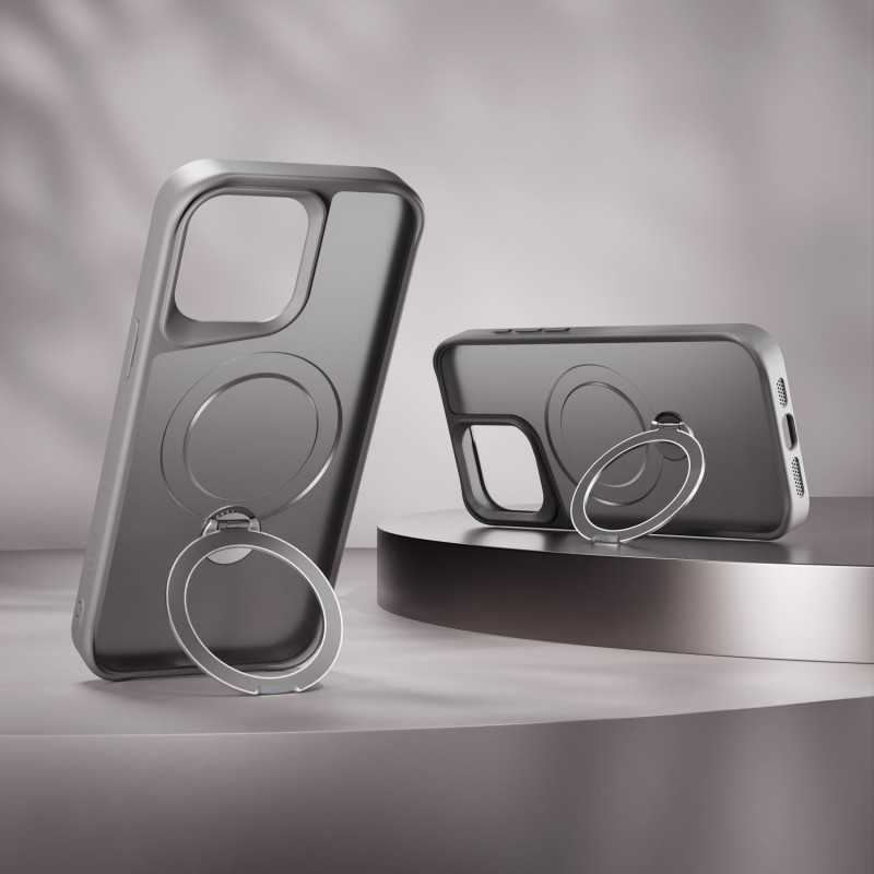 Калъф Etteri Matt Mag Ring за iPhone 15 Pro Max 6.7" сив