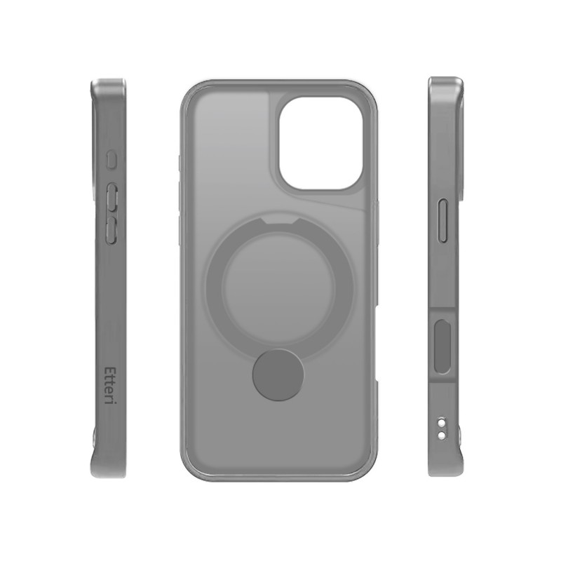 Калъф Etteri Matt Mag Ring за iPhone 16 6.1" сив
