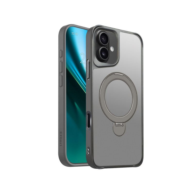 Калъф Etteri Matt Mag Ring за iPhone 16 Plus 6.7" сив