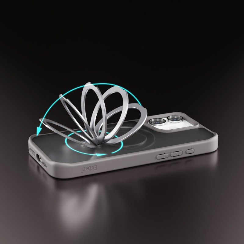 Калъф Etteri Matt Mag Ring за iPhone 16 Plus 6.7" сив