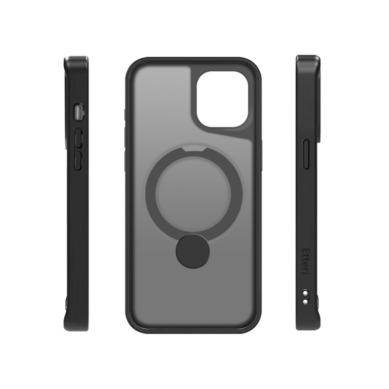 Калъф Etteri Matt Mag Ring за iPhone 12 / 12 Pro 6.1" черен