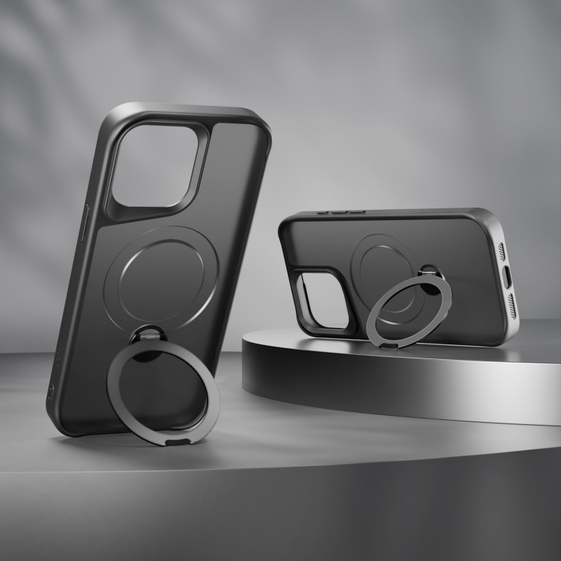 Калъф Etteri Matt Mag Ring за iPhone 12 / 12 Pro 6.1" черен