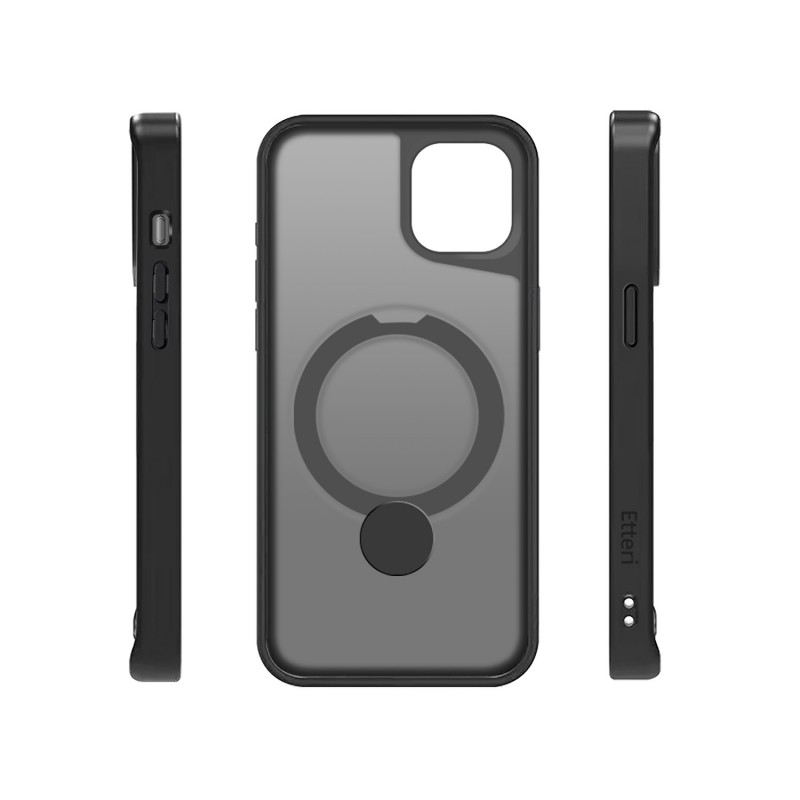 Калъф Etteri Matt Mag Ring за iPhone 14 6.1" черен