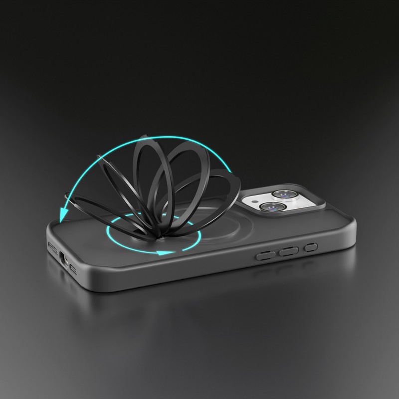 Калъф Etteri Matt Mag Ring за iPhone 14 6.1" черен
