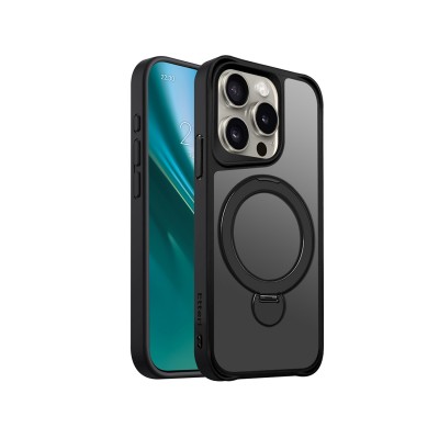 Калъф Etteri Matt Mag Ring за iPhone 15 Pro 6.1" черен