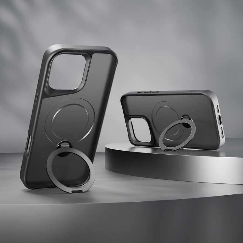 Калъф Etteri Matt Mag Ring за iPhone 16 6.1" черен