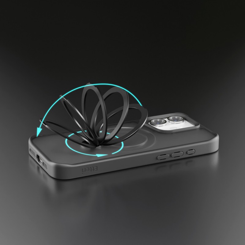 Калъф Etteri Matt Mag Ring за iPhone 16 6.1" черен