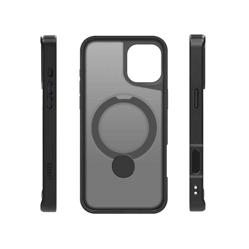 Калъф Etteri Matt Mag Ring за iPhone 16 Plus 6.7" черен