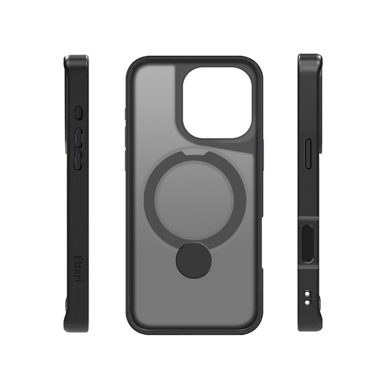 Калъф Etteri Matt Mag Ring за iPhone 16 Pro 6.3" черен