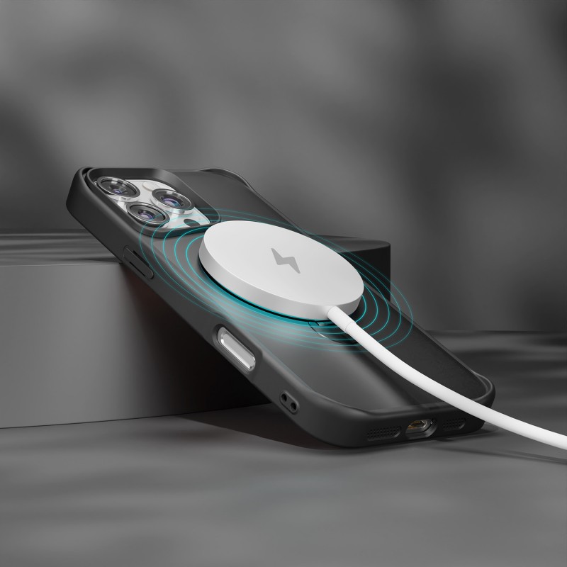 Калъф Etteri Matt Mag Ring за iPhone 16 Pro 6.3" черен