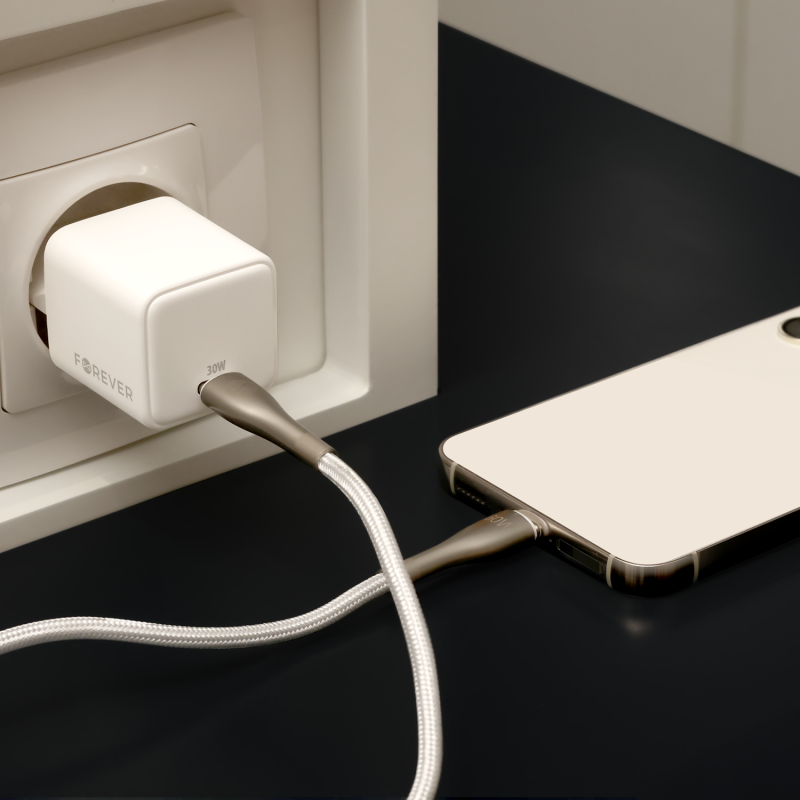 Forever ładowarka sieciowa GaN PD TC-08-30C 1x USB-C 30W biała