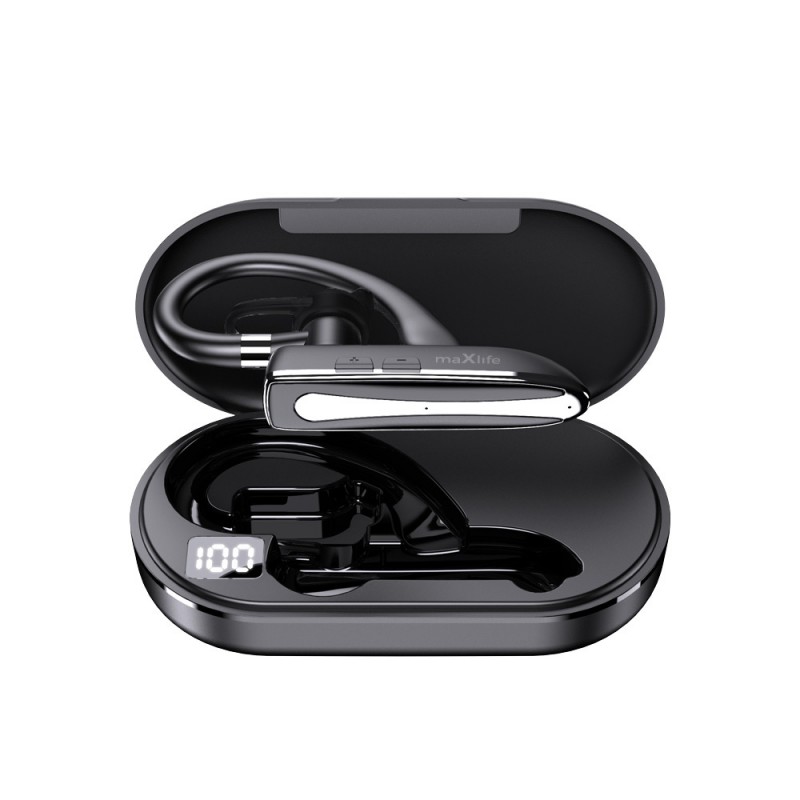 Безжични слушалки Maxlife MXBH-01 с калъф за зареждане, черни