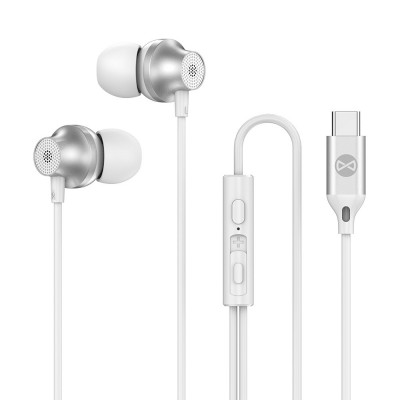 Forever EP-02 USB-C кабелни слушалки за поставяне в ушите, бели