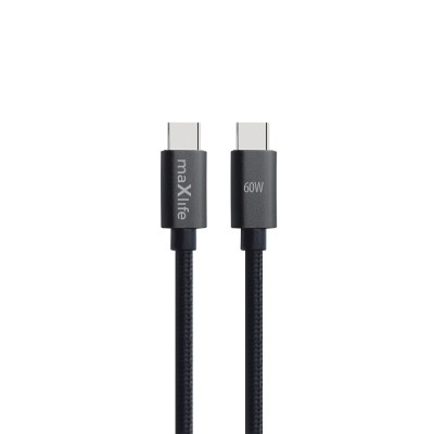 Maxlife MXUC-12 USB-C - USB-C кабел 1.0 m 60W черен