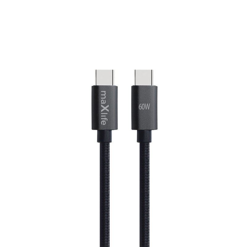 Maxlife MXUC-12 USB-C - USB-C кабел 1.0 m 60W черен